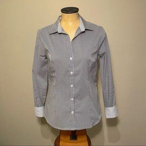 H &?M Fitted Pin Stripe Shirt Top Size 12